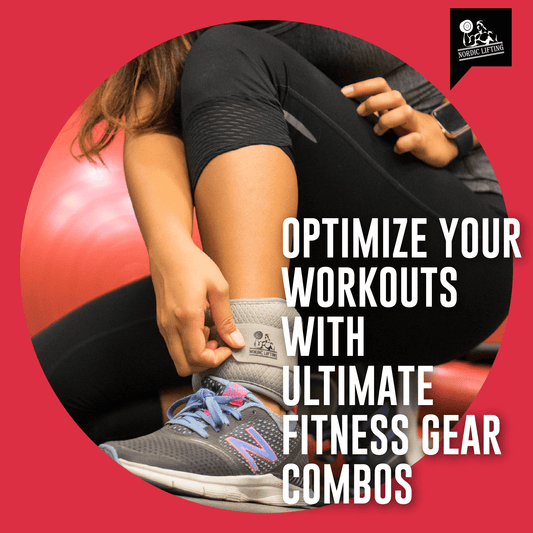 A Woman Siting Preparing Her Ankle Sleeves for Workout