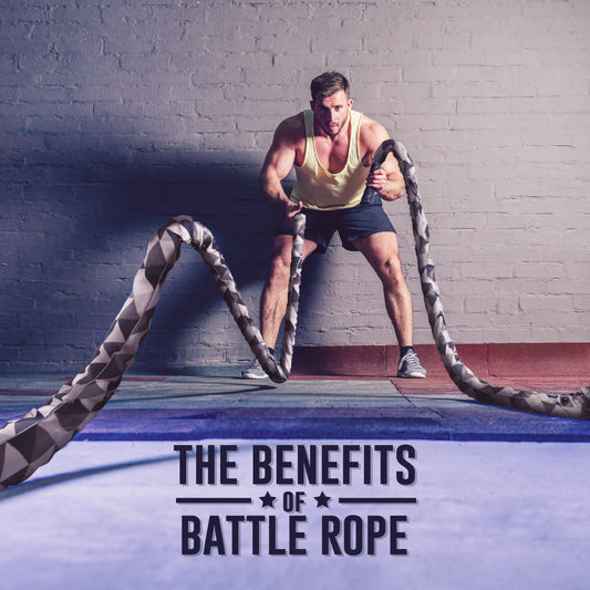 A man in sportswear holds a pair of battle ropes
