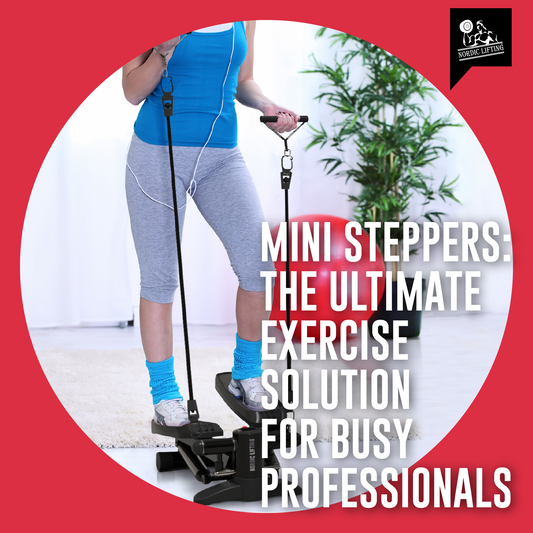 A Woman In Proper Sportswear Using A Black Mini Stepper