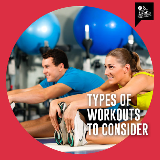 A happy couple working out