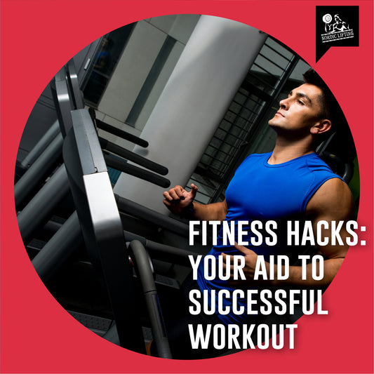 A man in an electric blue gym t-shirt using a treadmill